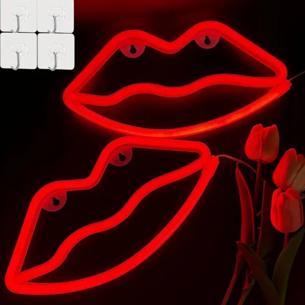 Red Lip Neon Sign Light